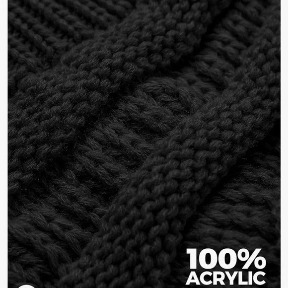 C.C. Womens Black Rib-Knit Chunky Skull Cap Warm Cozy Winter Beanie Hat Adult - Picture 11 of 13